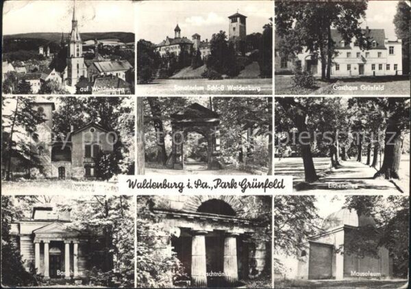Waldenburg Sachsen Park Grünfeld Kirche Schloss Gasthaus E