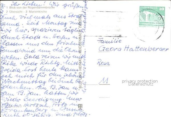 Stralsund Mecklenburg Vorpommern Rügendammbrücke Übersicht Marienkirche – Bild 2