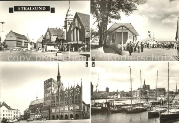 Stralsund Mecklenburg Vorpommern Bahnhof Alter Markt Hafen Fahrgastschif