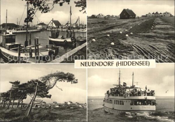 Neuendorf Hiddensee Hafen Fischkutter Fähre Fischernetze