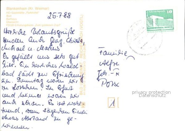 Blankenhain Thueringen HO Gaststätte Parkhotel Bad Rathaus Übe – Bild 2