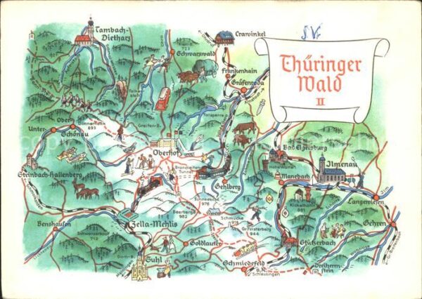 Oberhof Thueringen Thüringer Wald Landkarte