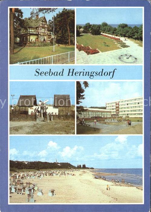 Heringsdorf Ostseebad Usedom Jugendherberge Promenade Sonnenuhr Volk