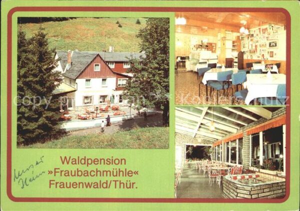 Frauenwald Thueringen Waldpension Fraubachmühle Gaststube Ver