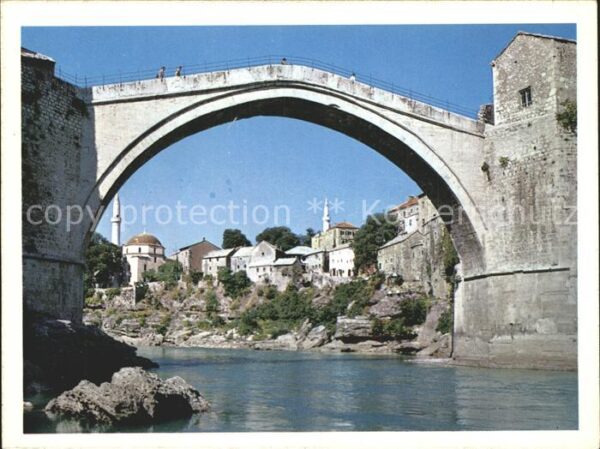 Mostar Moctap Brücke über die Neretva Wahrzeichen