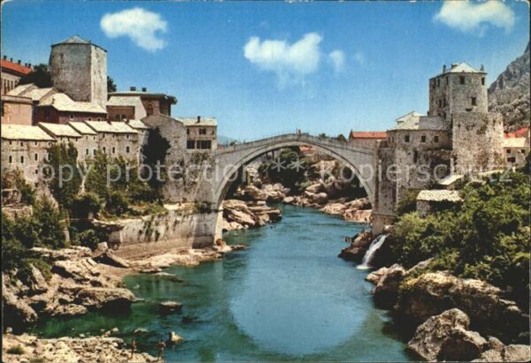 Mostar Moctap Brücke über die Neretva Wahrzeichen