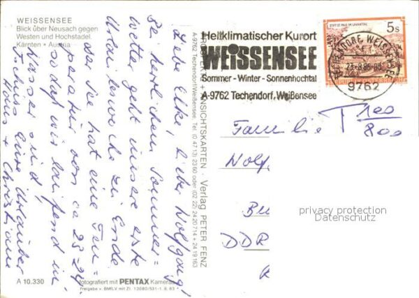 Weissensee Kaernten Blick über Neusach gegen Westen und Hoc – Bild 2