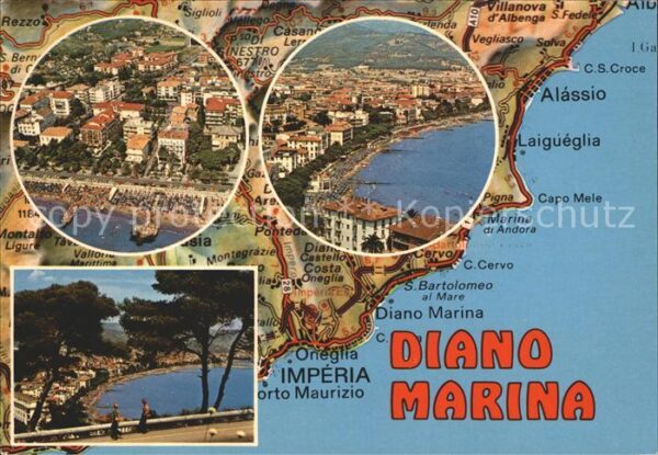 Diano Marina Teilansichten Landkarte Küste