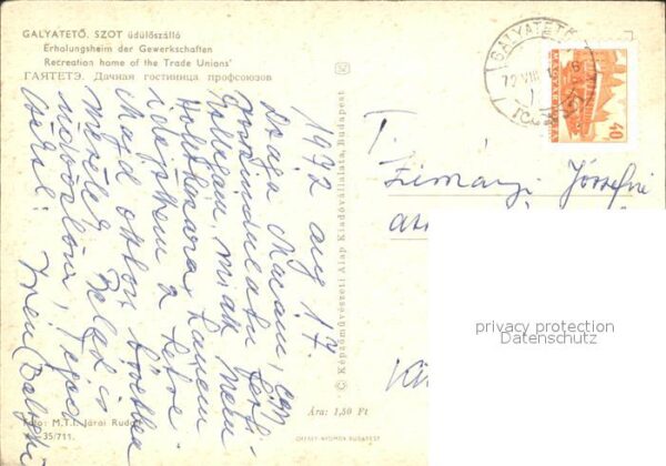 Galyatetoe Szot üdülöszallo Erholungsheim der Gewe – Bild 2