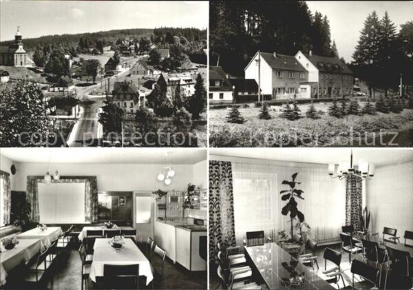 Rautenkranz Vogtland Ortsansicht mit Kirche Ferienheim Frisc