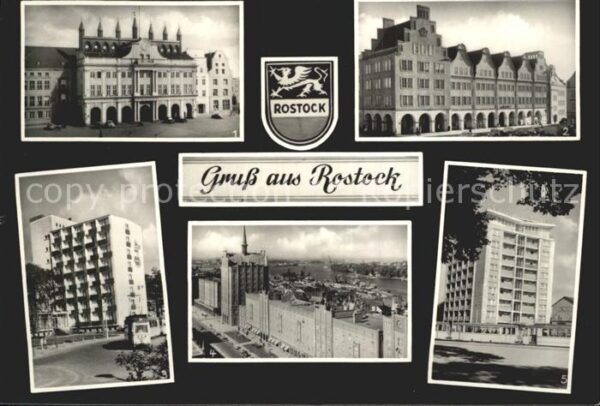 Rostock Rathaus Hauptpostamt Bahnhofsvorplatz H
