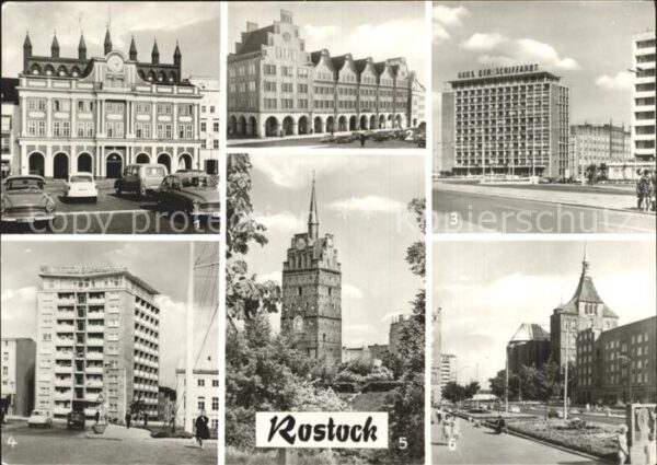 Rostock Rathaus Post Haus der Schiffahrt Hochha