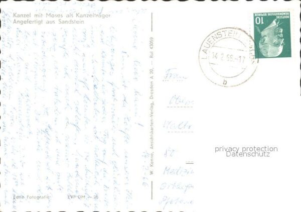 Lauenstein Erzgebirge Bildwerke der Kirche Kanzel – Bild 2