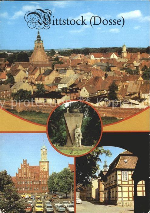Wittstock Stadtbild mit Kirche OdF Denkmal Ernst