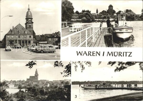 Waren Mueritz Markt Kirche Bootsanleger Kietz Brücke