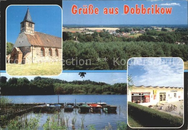 Dobbrikow Kirche Blick vom Weinberg Kahnanlegeste