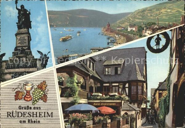 Ruedesheim Rhein Panorama Rheintal Binnenschiffahrt Gass