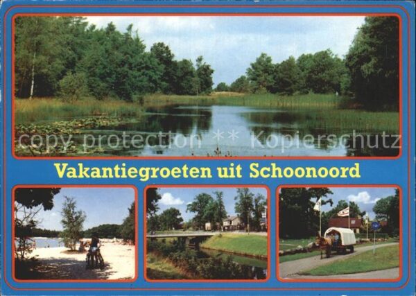 Schoonoord Partie am Wasser Strand Kanal Planwagen