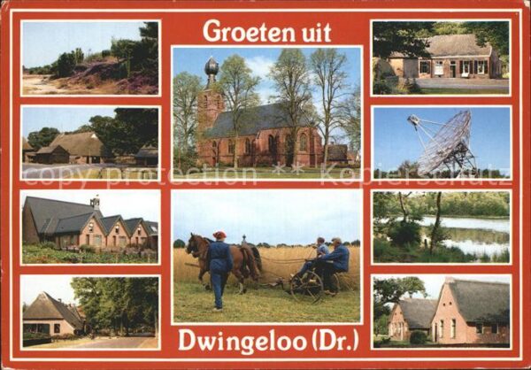 Dwingeloo Dorfpartien Kirche Feldarbeit Radiotele