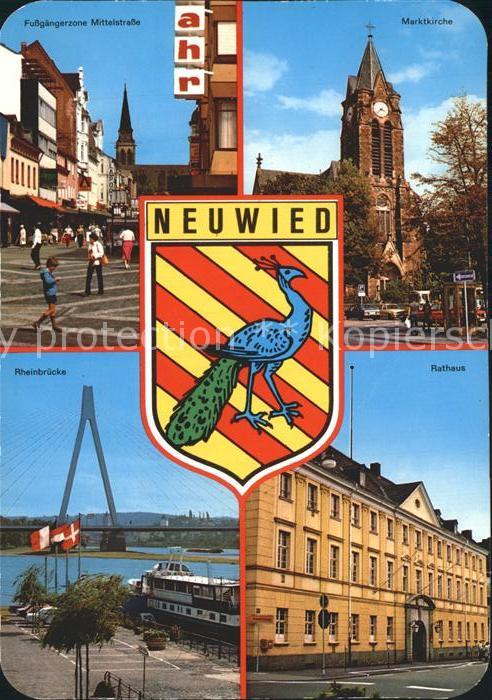 Neuwied Rhein Fussgängerzone Marktkirche Rathaus Rhei
