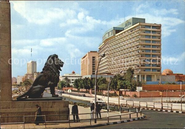 Cairo Egypt Hilton Hotel Löwenskulptur
