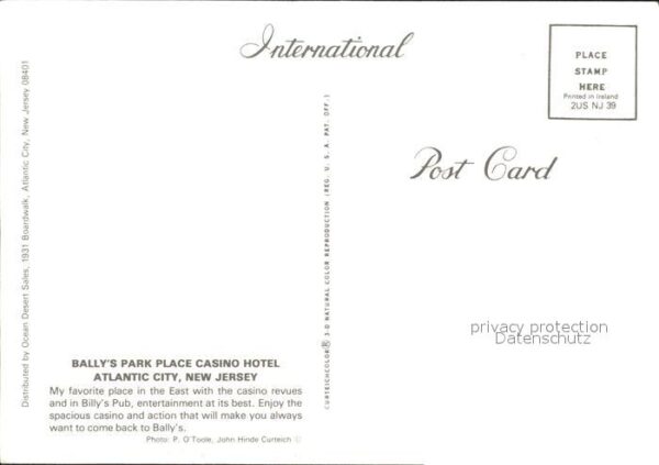 Atlantic City New Jersey Ballys Park Place Casino Hotel – Bild 2