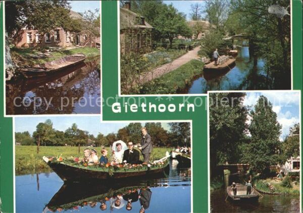 Giethoorn Wasserstrasse Kahn Hochzeit Brautpaar