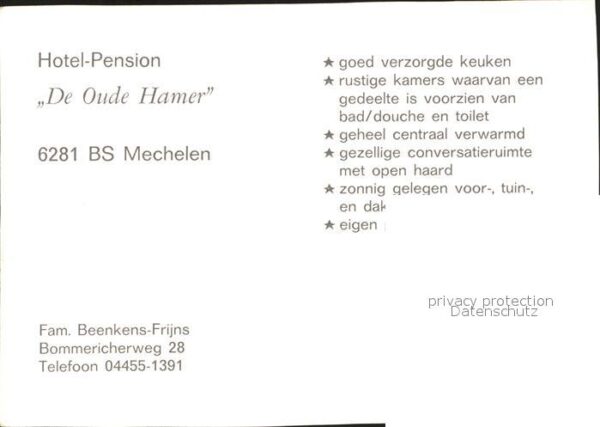 Mechelen Limburg Hotel Pension De Oude Hamer – Bild 2