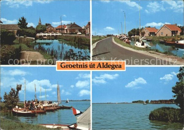 Aldegea Oudega Teilansichten Kanal Friesisches Meer Se