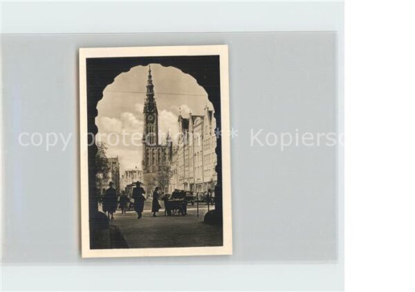 Danzig Westpreussen Langer Markt mit Rathaus