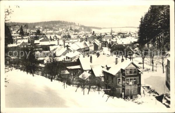 Friedrichroda Blick über die Stadt im Winter