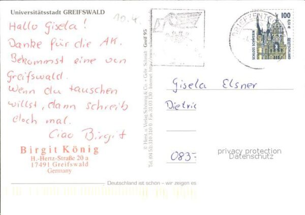 Greifswald Mecklenburg Vorpommern Marienkirche Hafen Ryck Marktplatz Univ – Bild 2