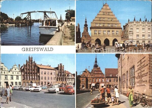Greifswald Mecklenburg Vorpommern Wiecker Brücke Rathaus Platz der Freund