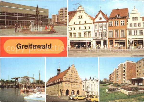 Greifswald Mecklenburg Vorpommern Plastik Sporthalle Platz der Freundscha