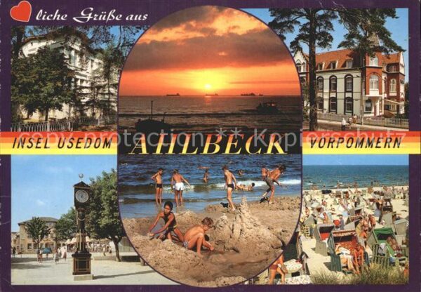 Ahlbeck Ostseebad Hotels Standuhr Promenade Strand Sonnen