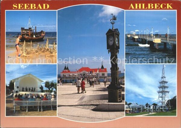 Ahlbeck Ostseebad Strand Fischerboot Konzertpavillon Stan