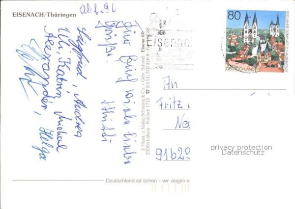 Eisenach Thueringen Stadtschloss Museum Lutherdenkmal Ratha – Bild 2
