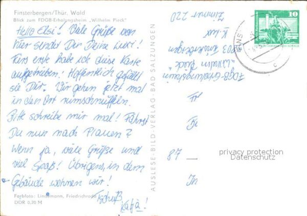 Finsterbergen Blick zum FDGB Erholungsheim Wilhelm Pi – Bild 2