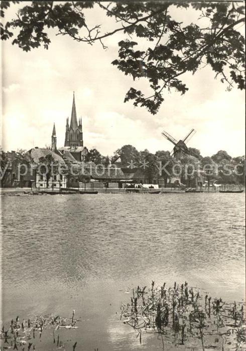 Werder Havel Partie am Fluss Kirche Windmühle