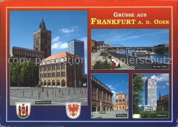 Frankfurt Oder Marienkirche Brücke Rathaus Oderturm