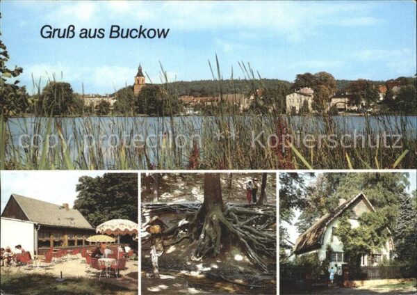 Buckow Maerkische Schweiz Ortsansicht mit Kirche HO Gaststätte Bo