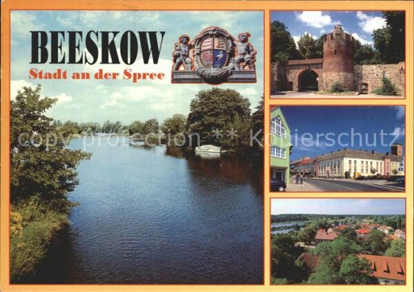 Beeskow Wappen Gebäude Sparkasse Spree Stadtmau