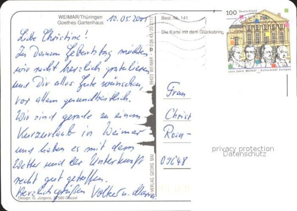 Weimar Thueringen Goethes Gartenhaus Park – Bild 2