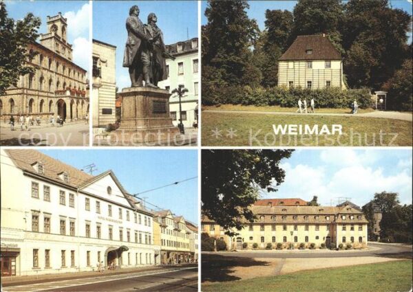 Weimar Thueringen Rathaus Goethe Schiller Denkmal Goethes