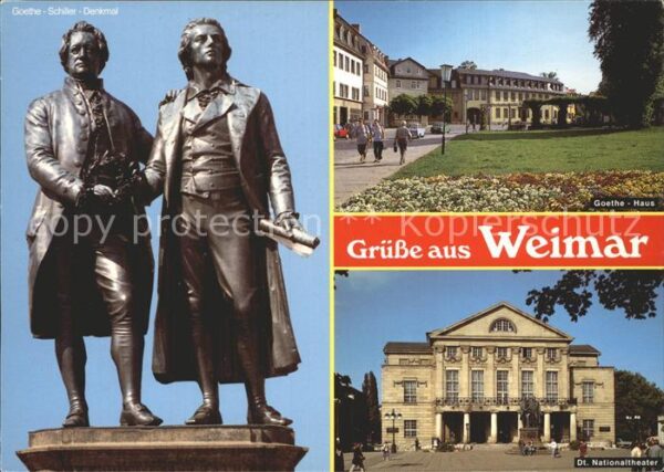Weimar Thueringen Goethe Schiller Denkmal Goethehaus Deut