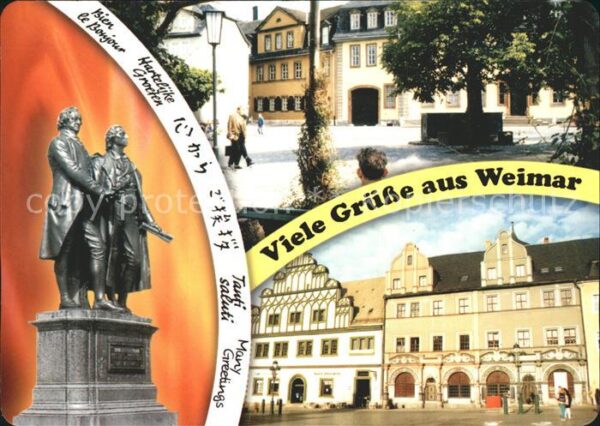 Weimar Thueringen Goethe Schiller Denkmal Goethehaus Stad