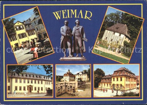 Weimar Thueringen Schillerhaus Goethe Schiller Denkmal Go