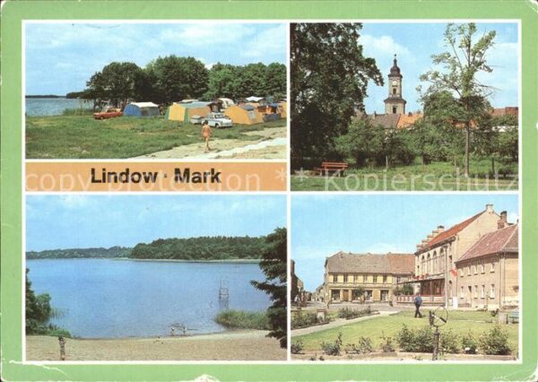 Lindow Mark Campingplatz Stadtkirche Badestelle Wut