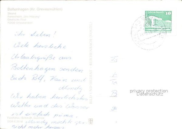 Boltenhagen Ostseebad Strand Ferienheim Post FDGB Urlauberdor – Bild 2
