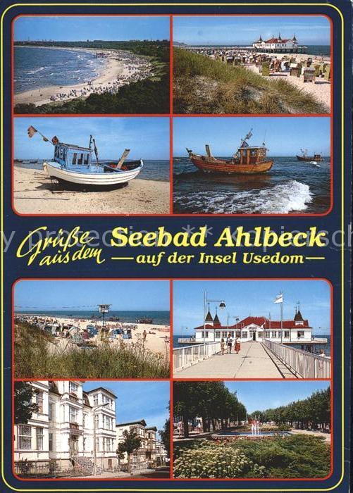 Ahlbeck Ostseebad Strand Seebrücke Fischkutter Park Prome